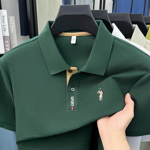 100% cotton high-end brand short sleeve polo shirt men's fashion