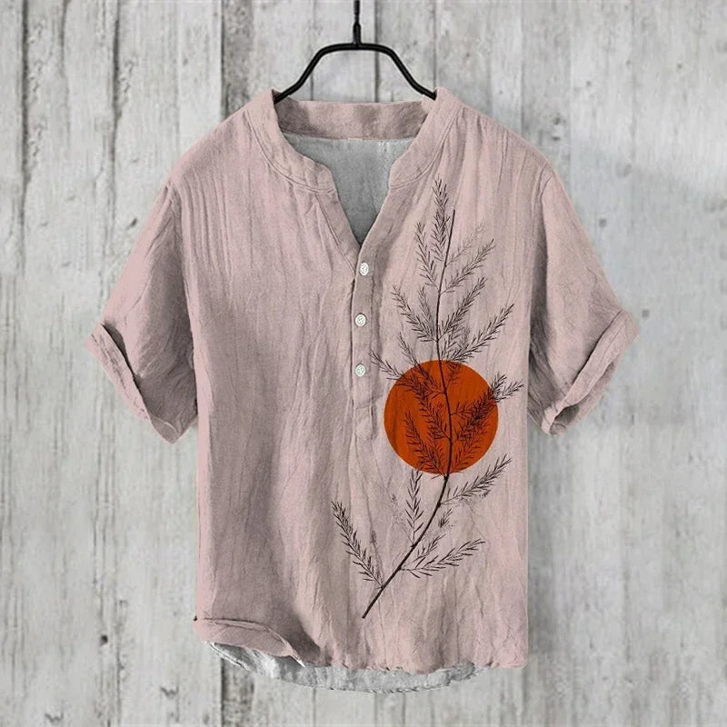 Summer 2024 V-neck Fashion henley shirt Men's Comfortable Henley Shirt