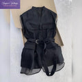 Korean Summer 2025 Black Sleeveless Vest Tops for Women V Neck Slim