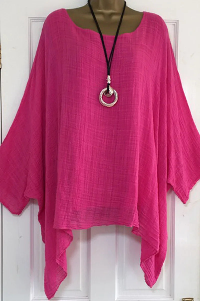 2023 Autumn Womens Clothing Fashion Batwing Sleeve Solid Color Loose