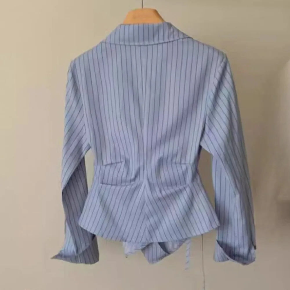 Spring Autumn Casual Striped Shirt Women Shirts Fashion Female Long