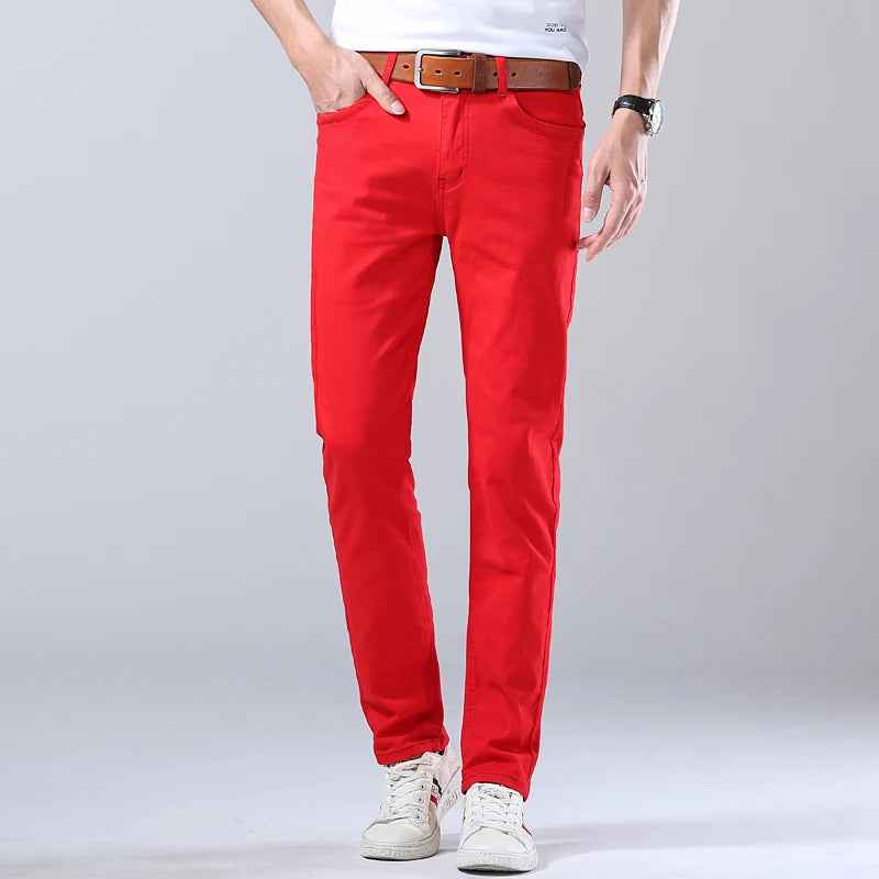 2024 Autumn New Men's Bright Stretch Fit Jeans Trendy Denim