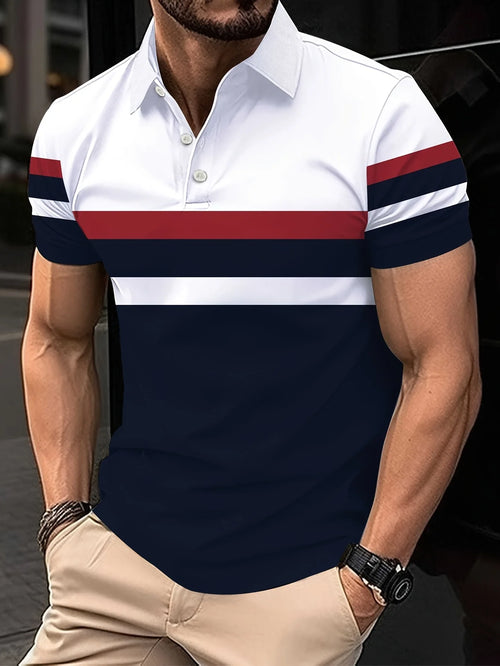 The 2025 summer new men's POLO shirt features a casual fashionable