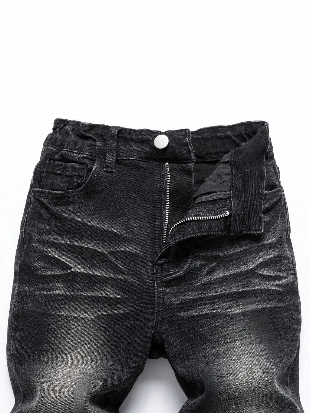 1-Piece Men's All-Season Snowflake Washed Fashion Jeans, Stretchy