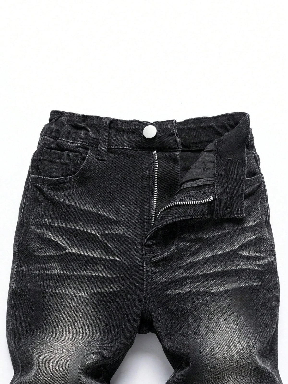 1-Piece Men's All-Season Snowflake Washed Fashion Jeans, Stretchy