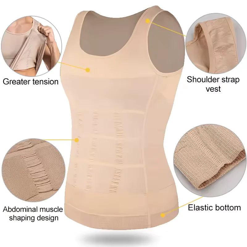 Men's Tight Vest Solid Leisure Sports Fitness High Stretch Running