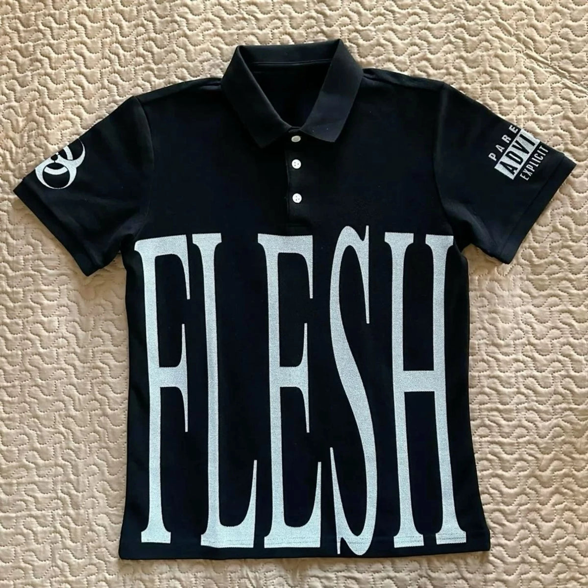Hip Hop Y2K Polo Shirt Print Rock Goth Oversized T-shirt Button-down
