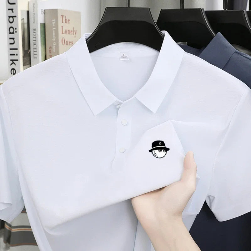 Summer Ice Silk Short Sleeve Men's Golf Brand new Polo Shirt Fashion