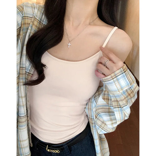 1pcs Girls Padded Bra Tank Top Women Casual Strap Top Vest Female