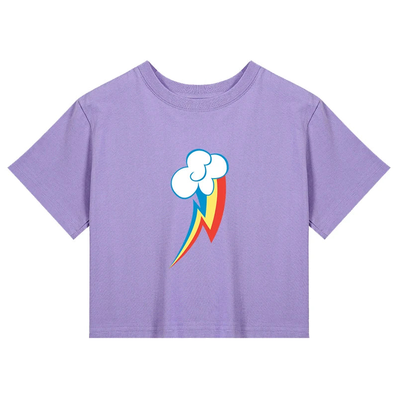 Rainbow Dash Cutie Graphics Design Cute Sexy Crop Tee Women's Street