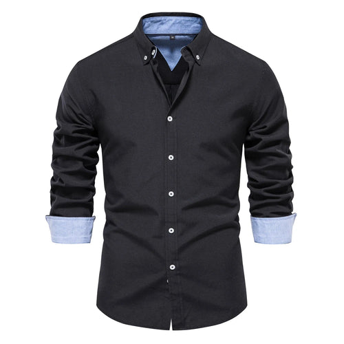 AIOPESON 2023 New Autumn Cotton Men's Oxford Shirt Long Sleeve Button