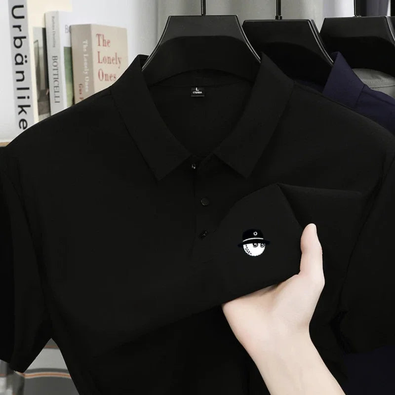 Summer Ice Silk Short Sleeve Men's Golf Brand new Polo Shirt Fashion