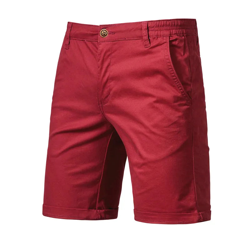 2021 New Summer 100% Cotton Solid Shorts Men High Quality Casual Business Soci