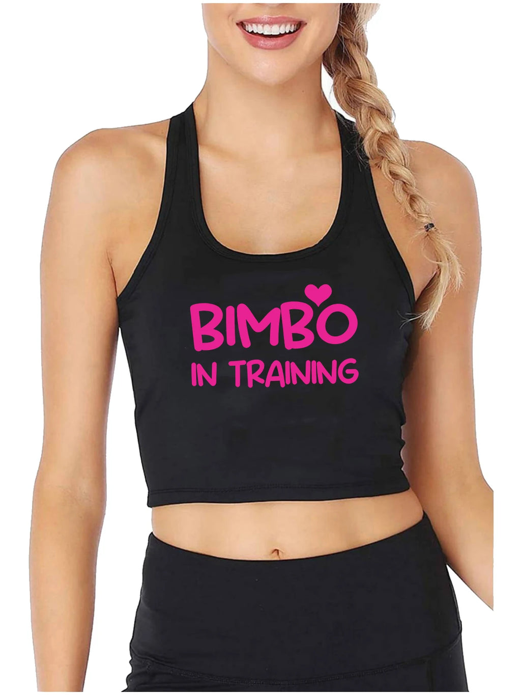 Bimbo in Training Design Sexy Slim Fit Crop Top Hotwife Humorous Fun