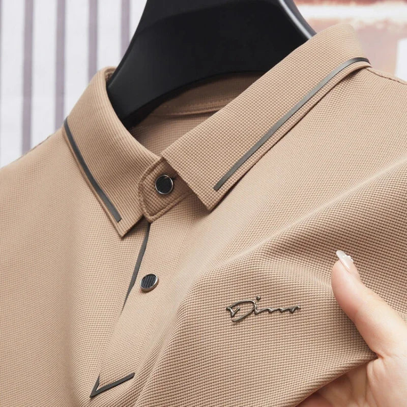 Men's New Polo Shirt Seamless Premium Luxury Cool Fabric Business