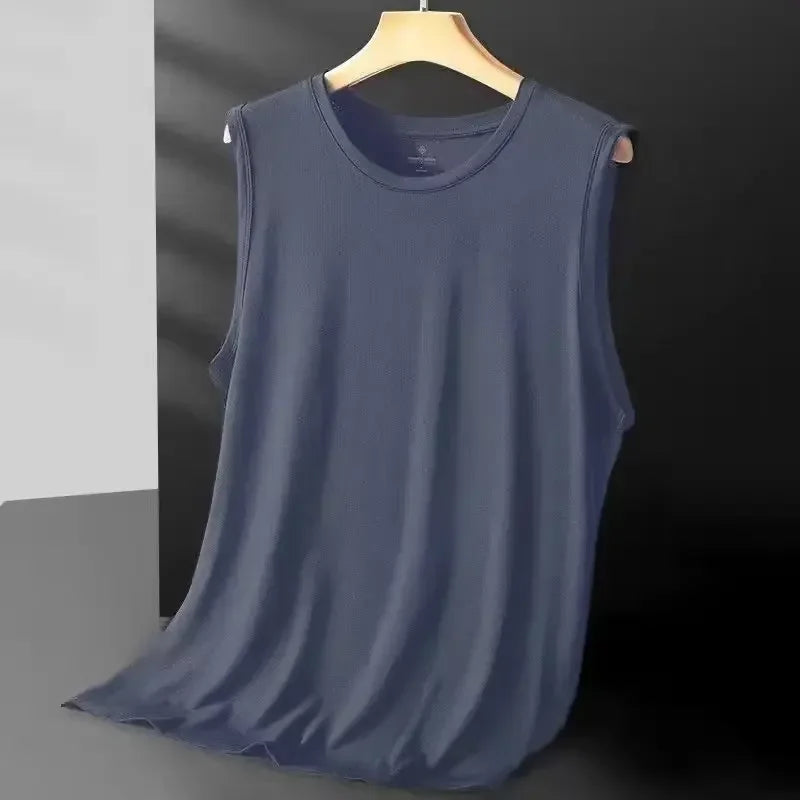 Men's Ice Silk Mesh Tank Tops Gym Stringer Transparent Bodybuilding