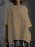 Women Vintage Harajuku Cotton and Linen Loose Blouses and Shirts