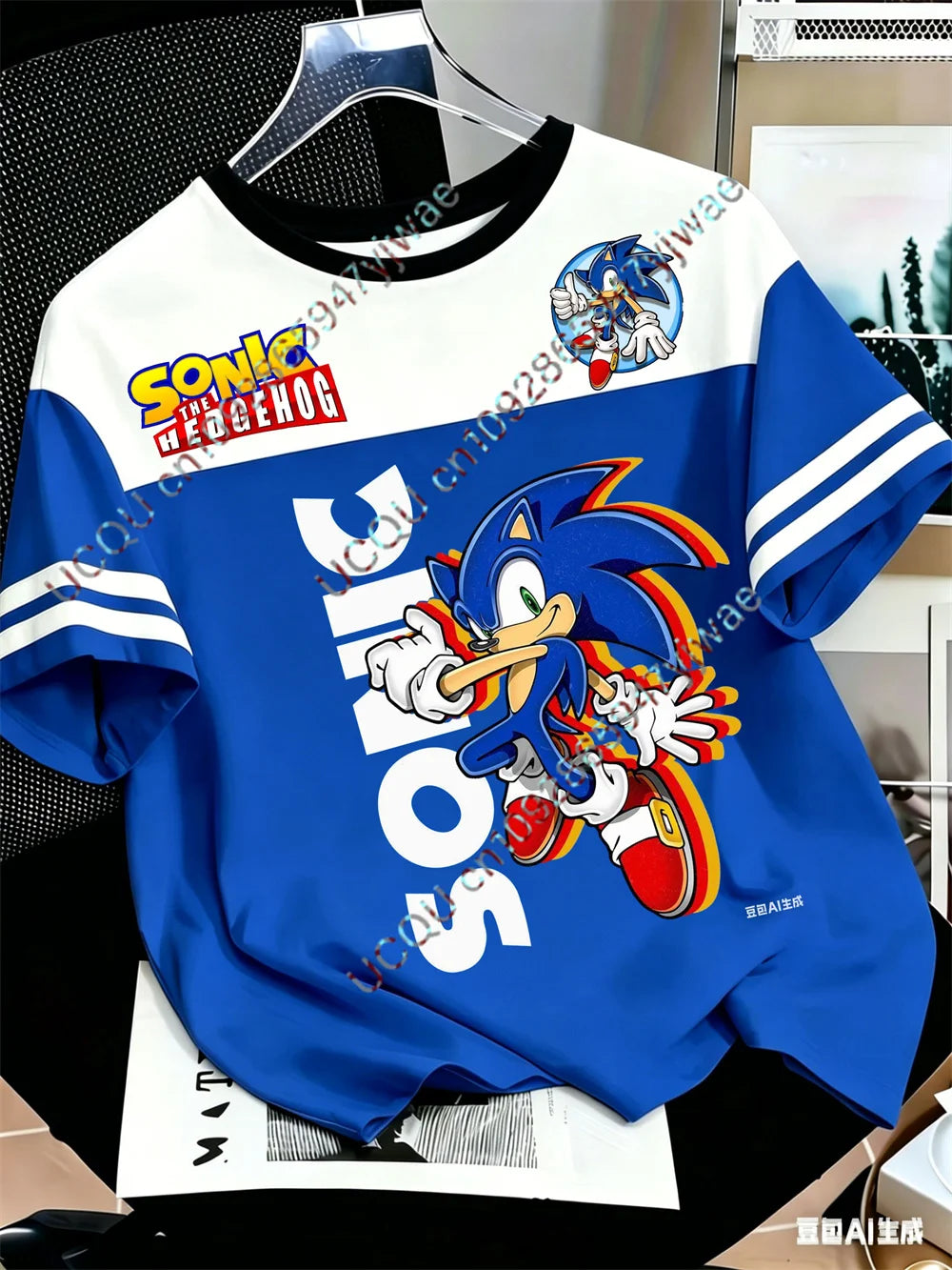 Blue The Hedgehog Sonic Tails 3d Graphic Printed Jersey Anime Game Fan
