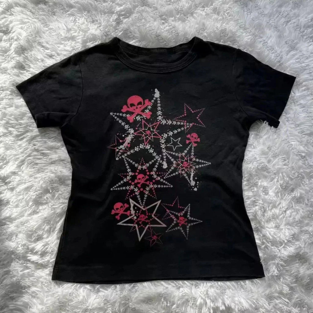 Harajuku Y2k -shir T Shirt for Women Emo 90s Vintage Clothes Baby Tees