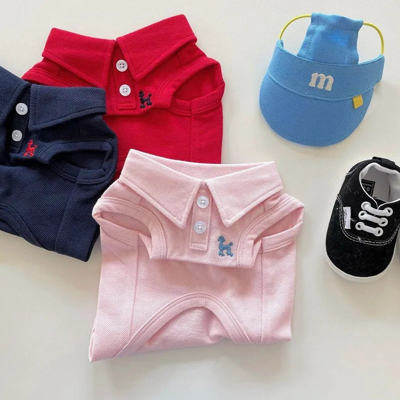 New Pet Dog Polo Shirt Dog Cool Clothes Soft Breathable Yorkie