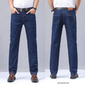 Summer new men's micro elastic straight leg denim pants with shape and