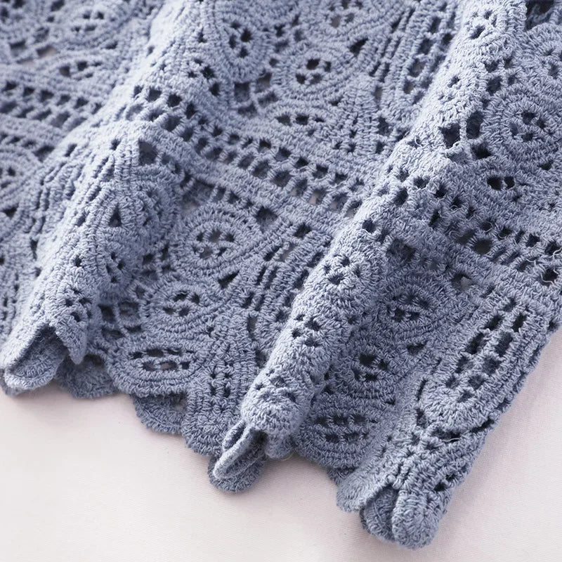 Female Beachwear Bohemian Boho Chic Crochet Eyelet Tank Tops Women