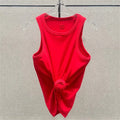 Women t-shirts New twisted flower knotted sleeveless top for summer