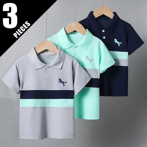 3-piece Set Of New Summer Children's Multi-color Combination POLO Top