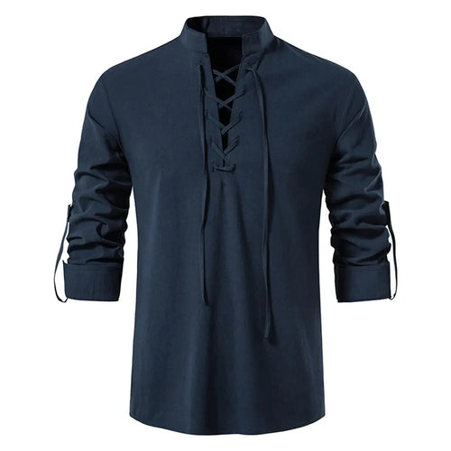 King Billion Men's Shirts Casual Men Cotton Linen Long Sleeve T-shirt