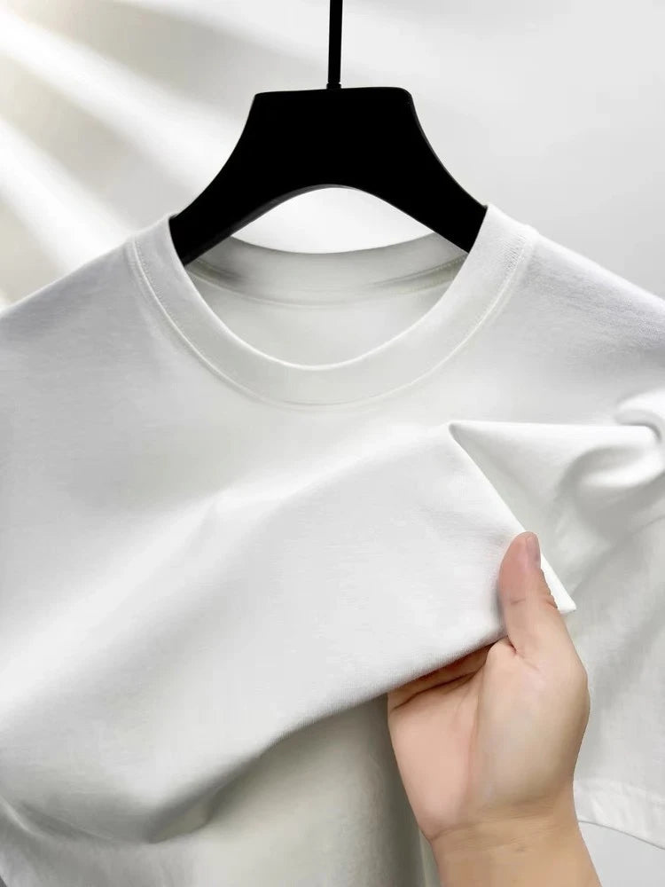 Summer Men T Shirt Cotton Tops Women Solid Color Blank Tshirts O-neck