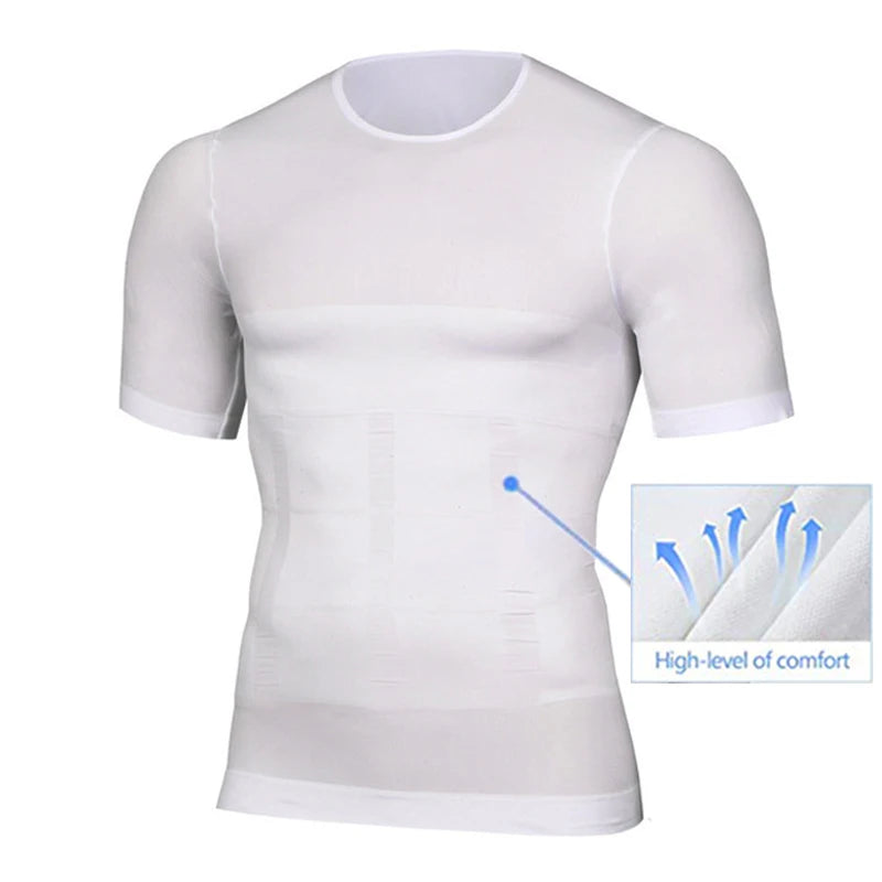 Men Body Shapers Fitness Elastic Abdomen Tight Fitting Short Sleeve