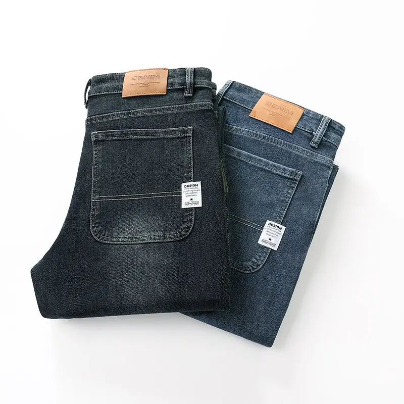 Spring and Autumn Men's Baggy Jeans Casual Straight Stretch Versatile