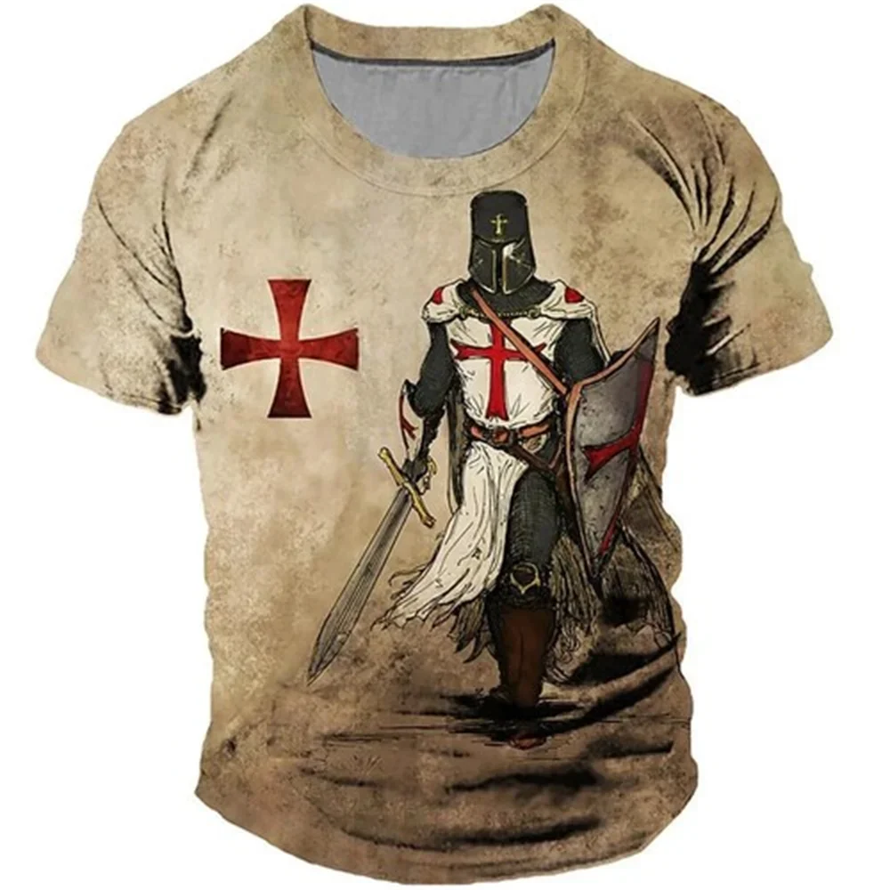 New Retro Style 3D Wolf Print Men's T-shirt Summer Daily Men's Casual
