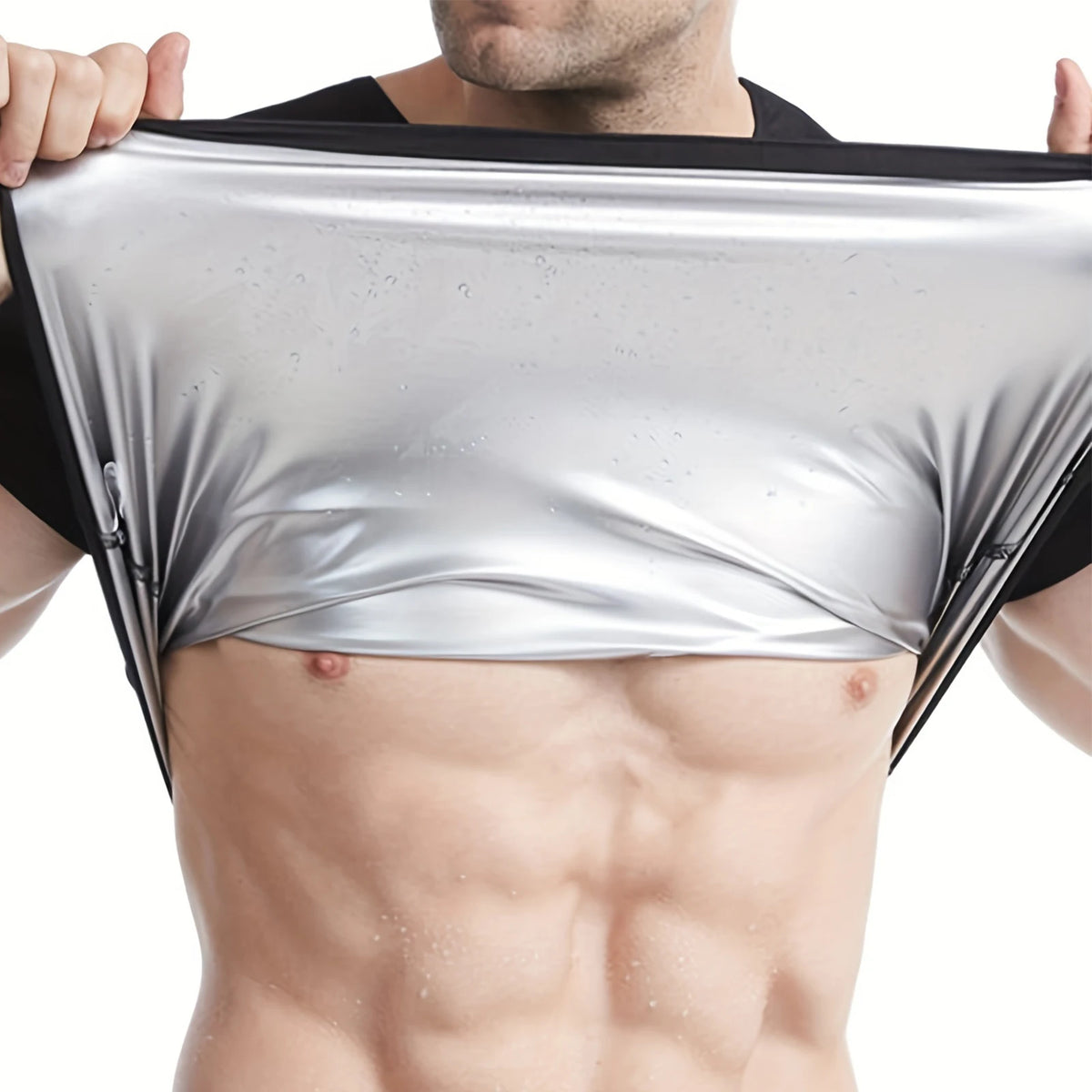 Sauna Sweat Suit Shapewear Top Short Sleeves Men Performance T-Shirt