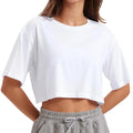 Harajuku Shirt Funny Y2K Women's Crop Tops Casual Female White Crop