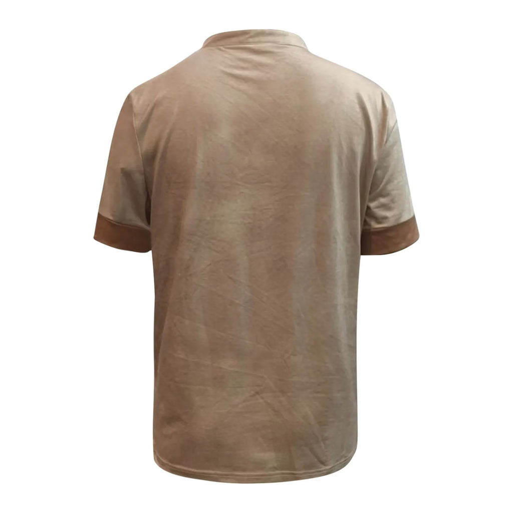 Men'S Casual Henley Shirt Fashion Raglan T Shirt Plain Slim Pleated