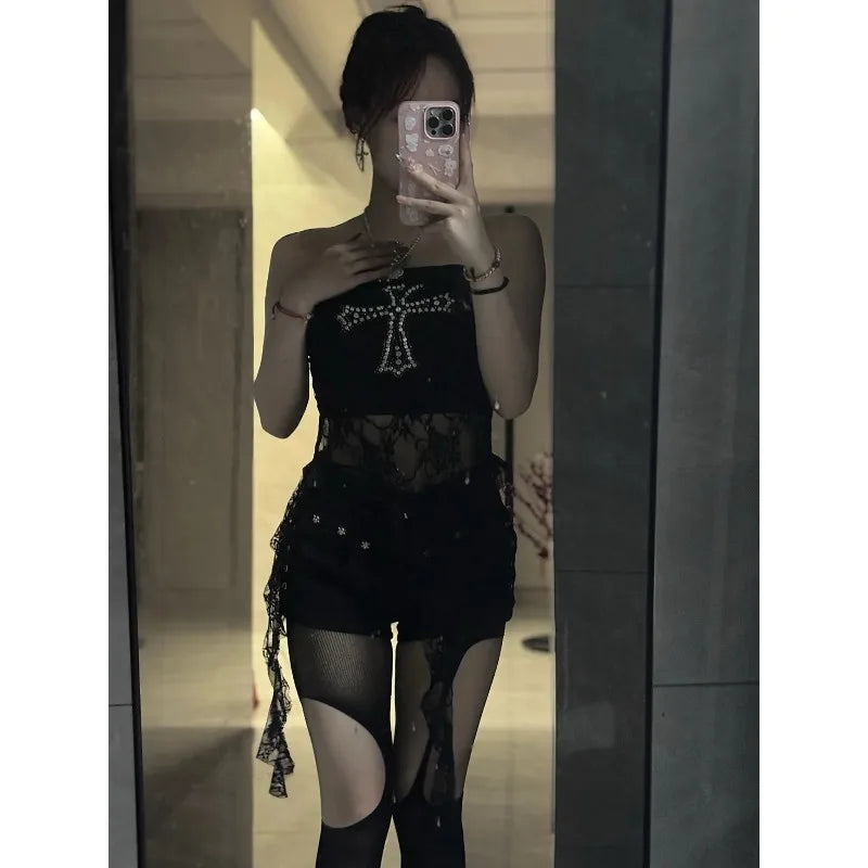 Summer Fashion New Spicy Girl Hot Diamond Sexy Strapless Vest Street