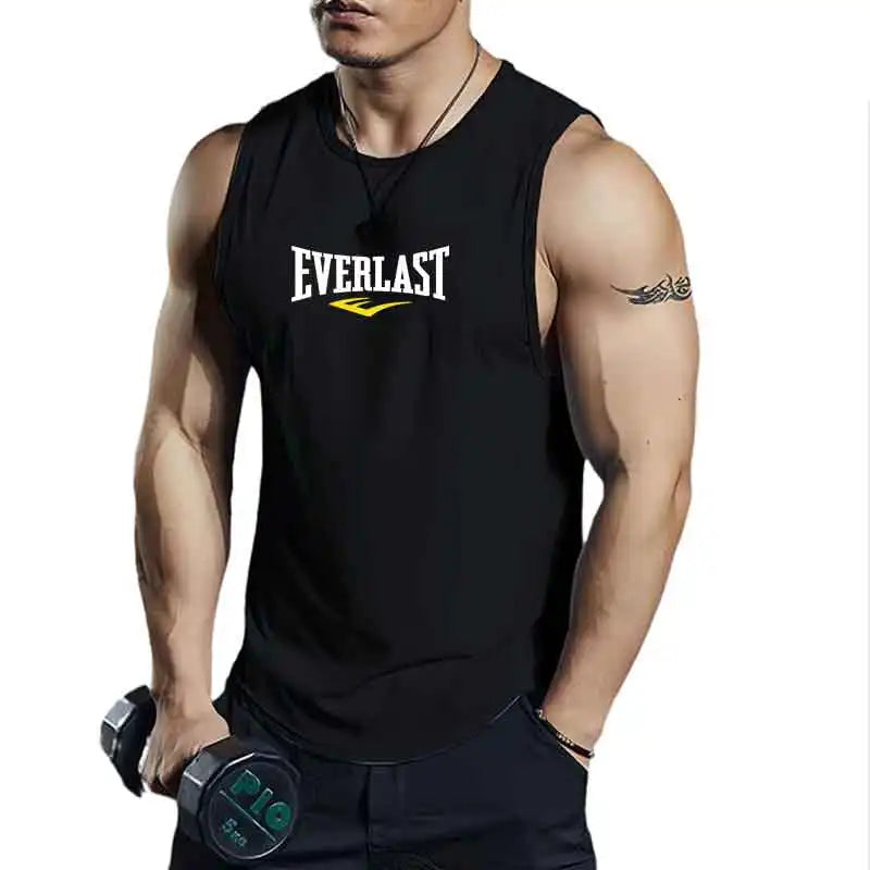 Summer Breathable Mesh Men's Vest Round Neck Sports Running Man Top