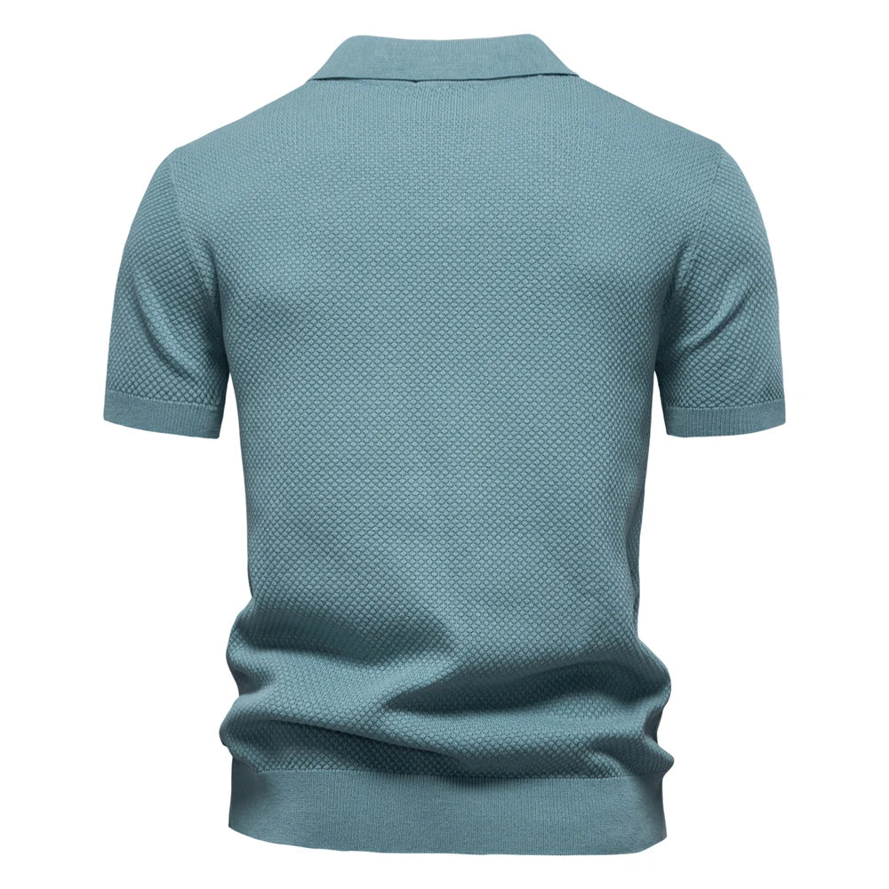 2025 New Summer Premium Solid Color Men's Golf Polo Shirt for Collared