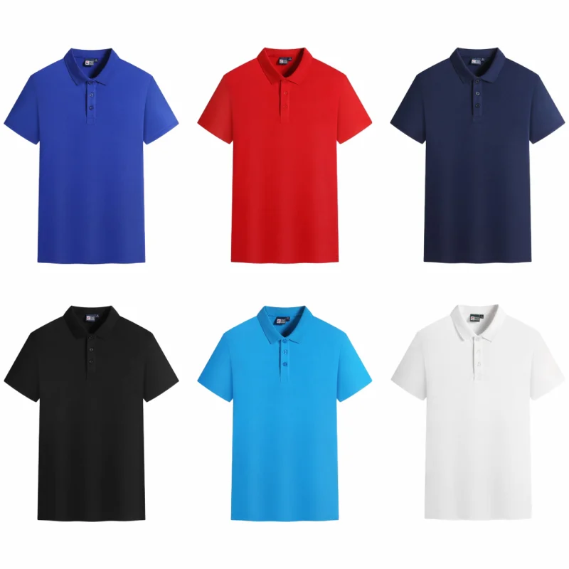 Summer Fashion Solid Color Lapel Button Short Sleeve Polo Shirt Casual