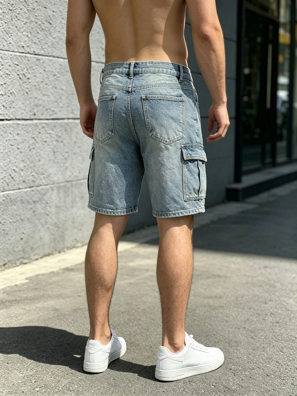 Men Workwear Jeans Denim Pants Clothing Trousers Shorts Men's Casual