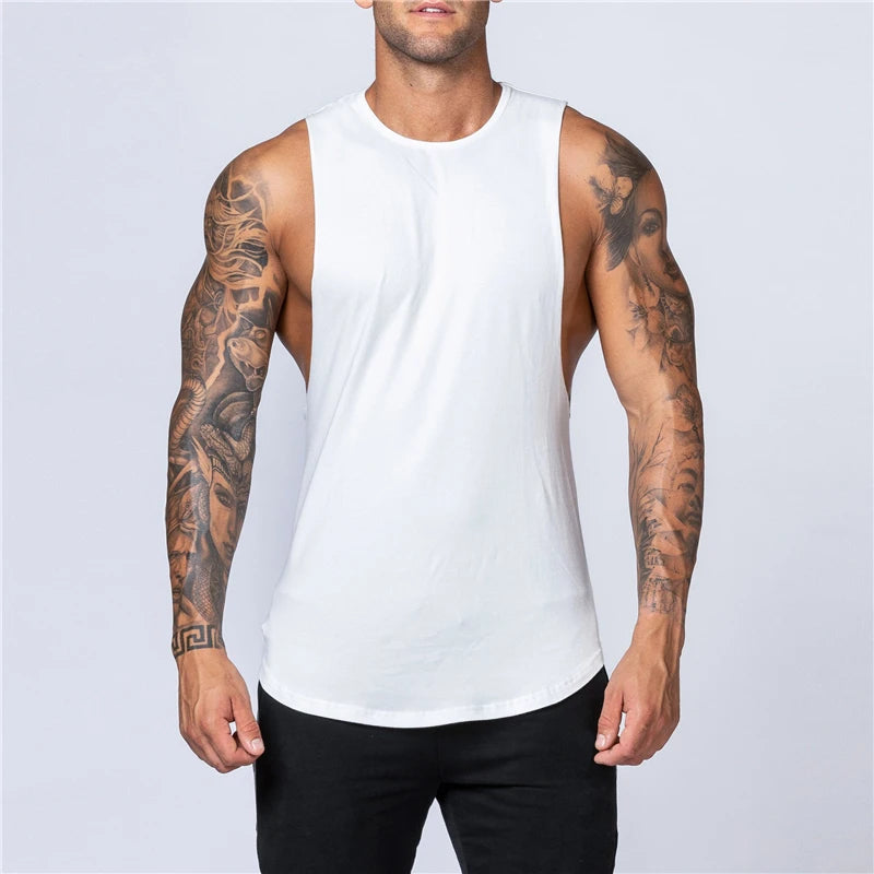 Men's Gym Clothing Summer Fitness Cotton Tank Top Men Jogging