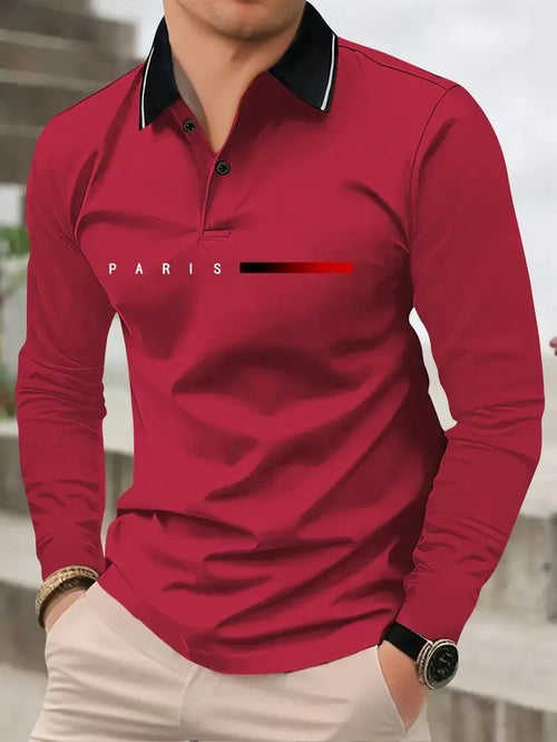 The new men's long-sleeved POLO shirt for Spring and Autumn 2025 is