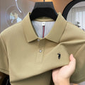 100% pure cotton high-end brand men's short sleeve polo shirt 2026