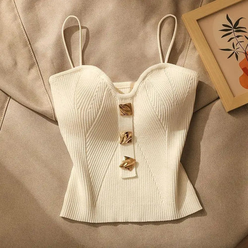 Small Fragrant Knitted Strapless Top Women 2026 Summer New Backless