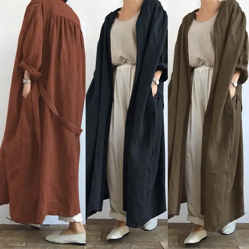 2023 Cotton Long Cardigan Women's Autumn Blouse Casual Long Sleeve