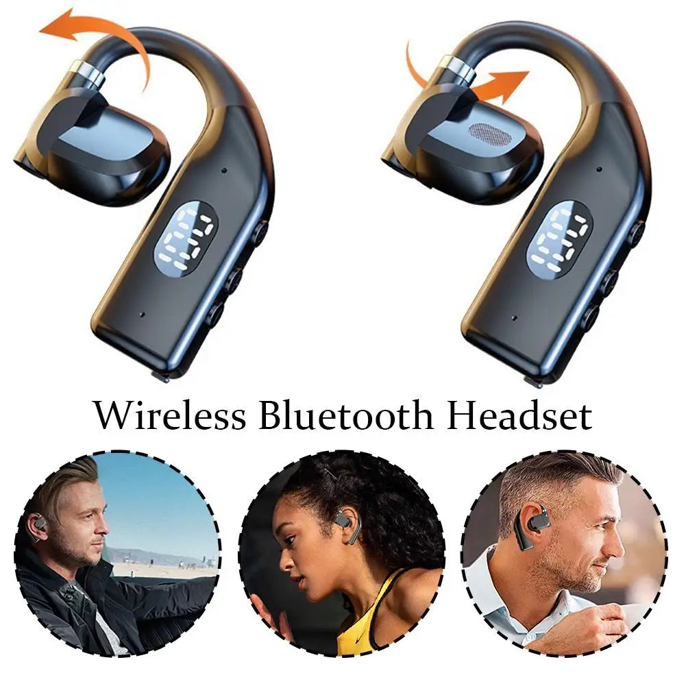 Wireless Bluetooth 5.4 Headphones With LED Display Earphones With Mic
