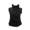 Summer Black Women's Casual Vest Stand Collar Sleeveless Diagonal