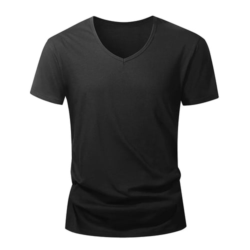 100% Cotton Men T-shirt Summer Short Sleeve Tops Tee Black White Male