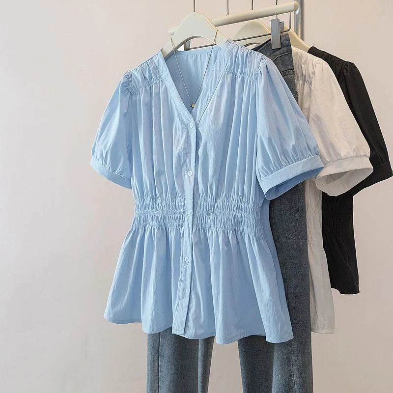 200 Pounds Plus Size Office Lady Shirt And Blouse Solid Top Women